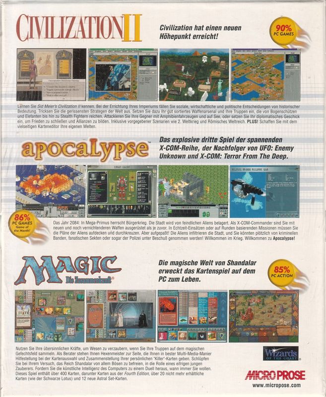 Back Cover for The Best of Microprose Strategy (DOS and Windows)