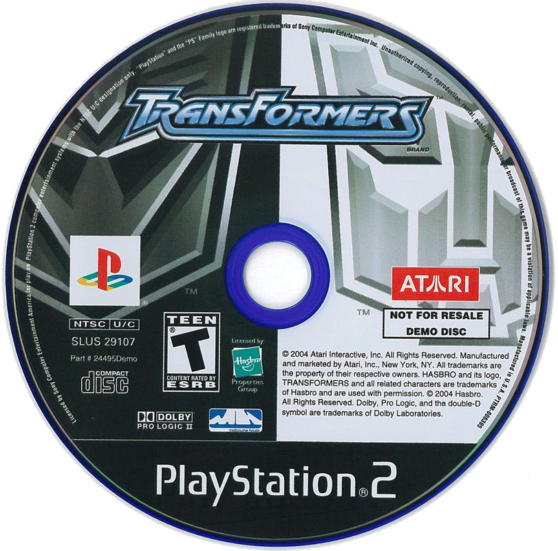 Media for TransFormers (PlayStation 2) (Demo)