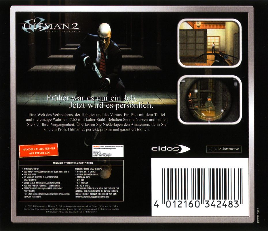 Other for Hitman 2: Silent Assassin (Windows) (Classic Edition): Jewel Case - Back