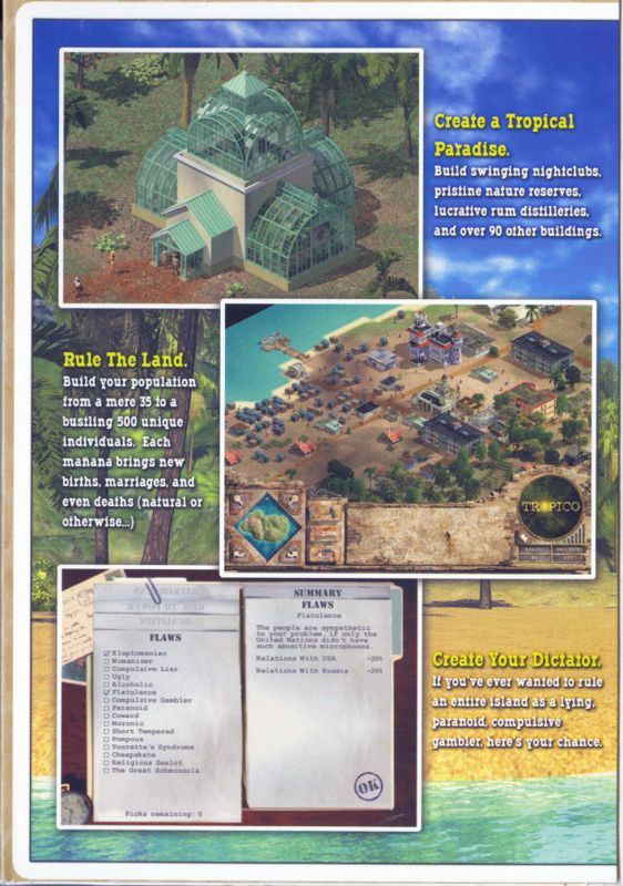 Inside Cover for Tropico: Mucho Macho Edition (Windows): Left Flap