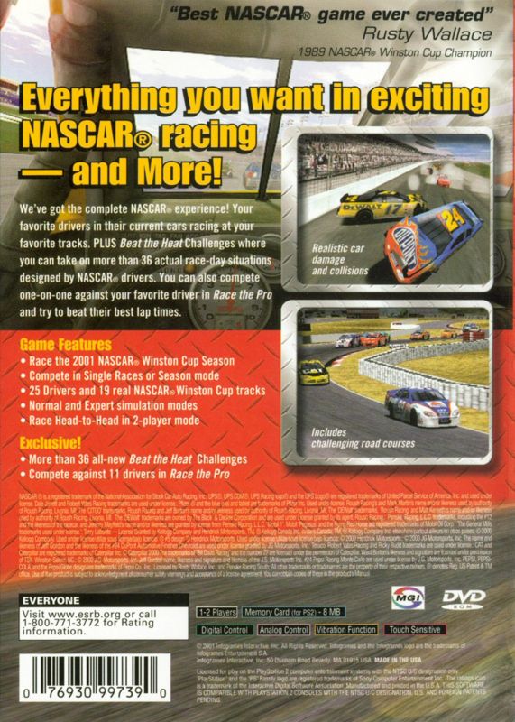 Back Cover for NASCAR Heat 2002 (PlayStation 2)