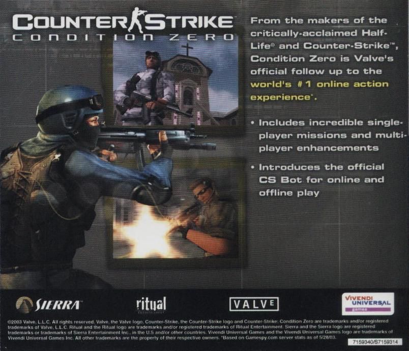 Counter Strike Condition Zero 2 DVD PC Gaming CD Key Jewel 