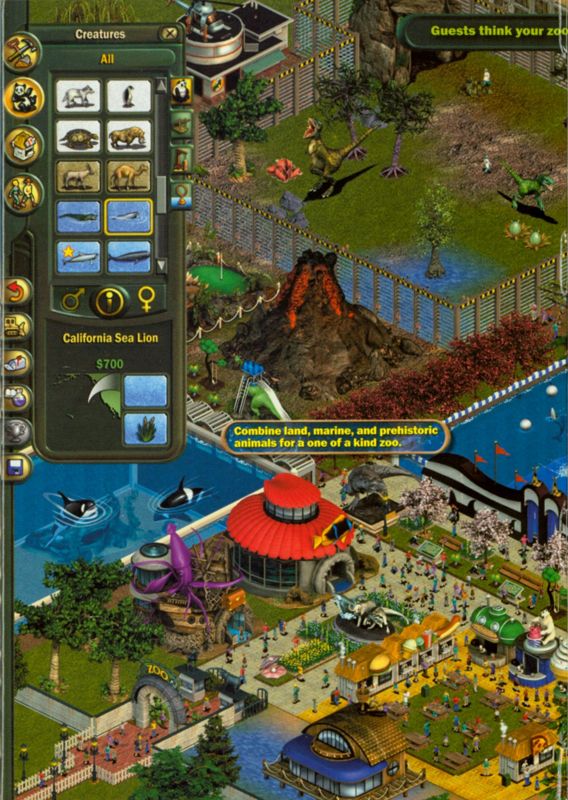 Inside Cover for Zoo Tycoon: Marine Mania (Windows): Left Flap