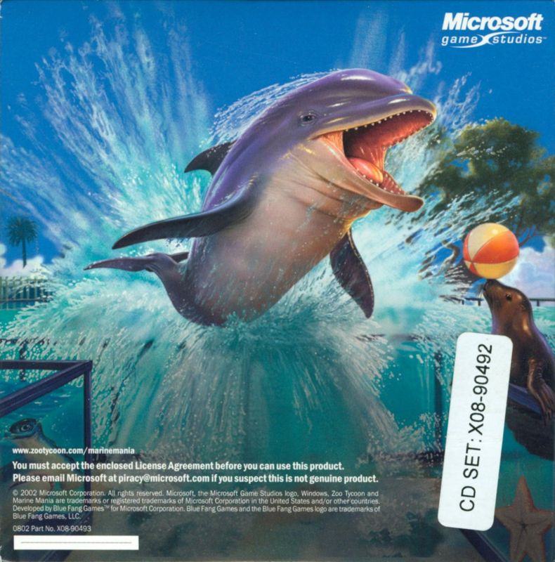 Other for Zoo Tycoon: Marine Mania (Windows): CD Sleeve - Back