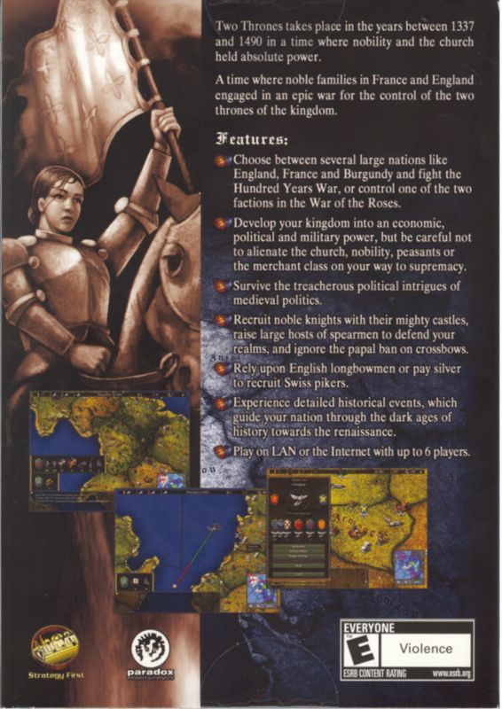 Back Cover for Two Thrones (Windows)