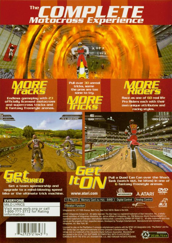 Back Cover for MXrider (PlayStation 2)