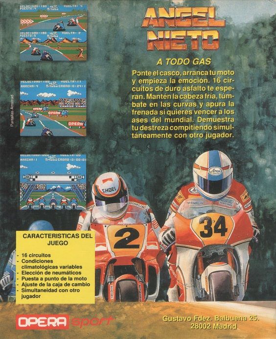 Back Cover for Angel Nieto Pole 500 (ZX Spectrum)