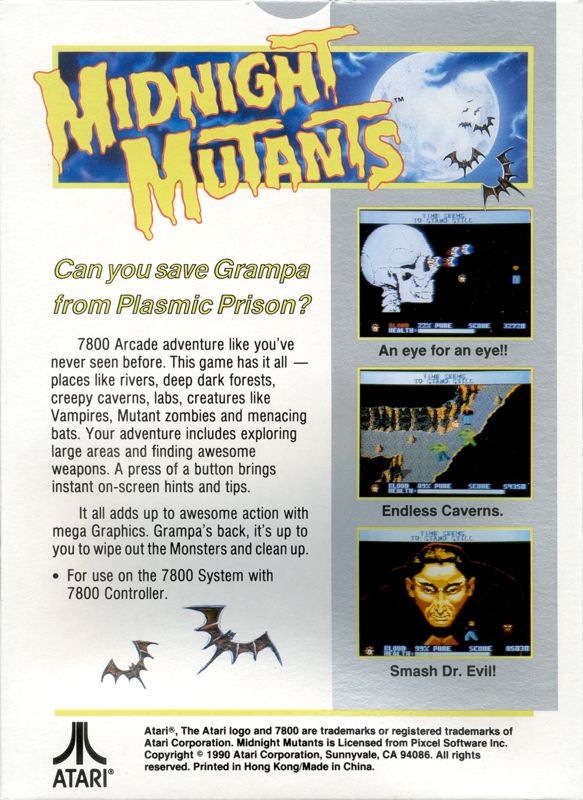 Back Cover for Midnight Mutants (Atari 7800)