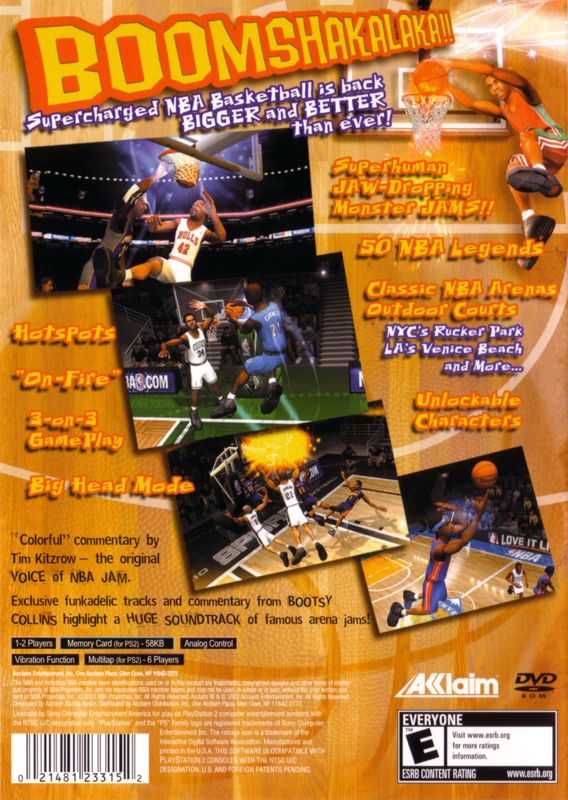Back Cover for NBA Jam (PlayStation 2)