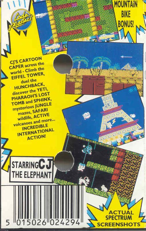 Back Cover for CJ's Elephant Antics (ZX Spectrum)
