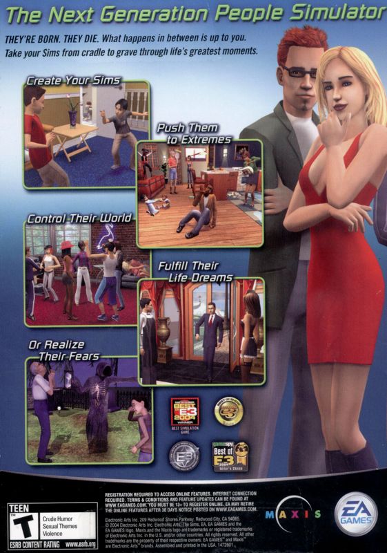 Back Cover for The Sims 2 (Windows)