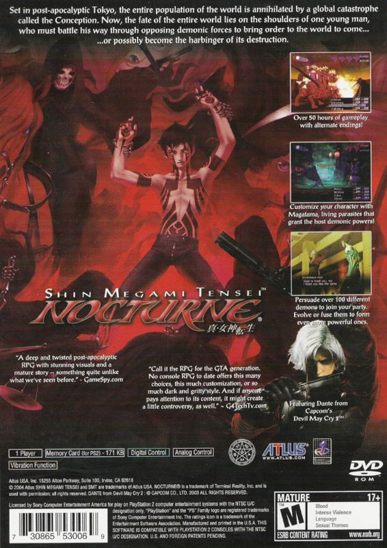 Back Cover for Shin Megami Tensei: Nocturne (PlayStation 2)