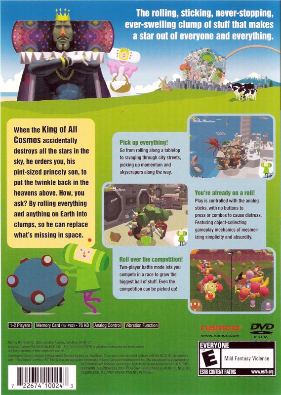 Back Cover for Katamari Damacy (PlayStation 2)