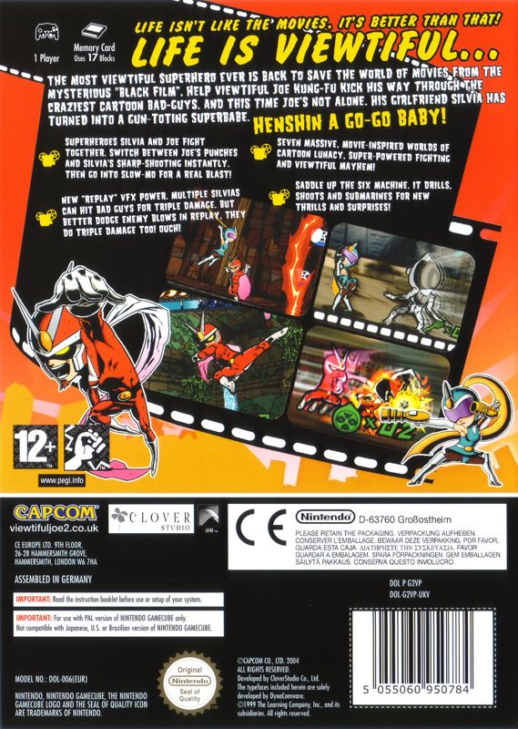Back Cover for Viewtiful Joe 2 (GameCube)