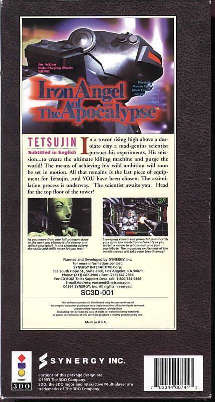 Back Cover for Iron Angel of the Apocalypse (3DO)