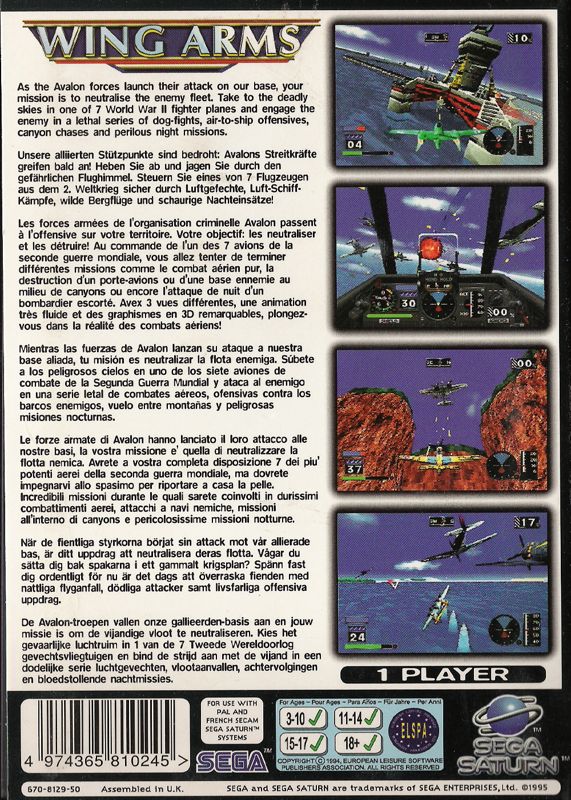 Back Cover for Wing Arms (SEGA Saturn)