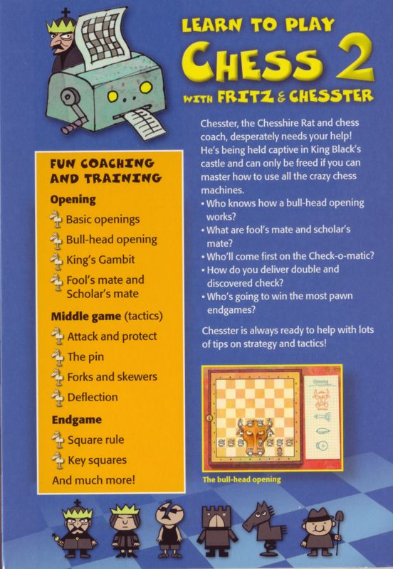 Inside Cover for Learn to Play Chess with Fritz & Chesster 2: Chess in the Black Castle (Windows): Left Flap