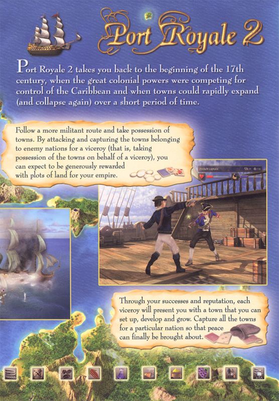 Inside Cover for Port Royale 2 (Windows): Right Flap