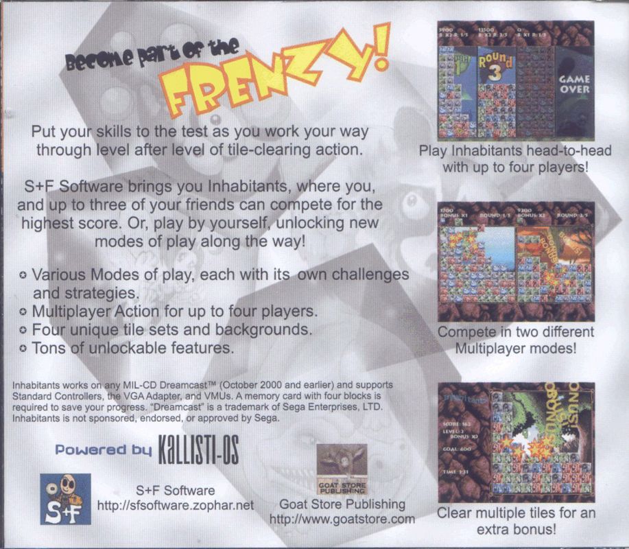 Back Cover for Inhabitants (Dreamcast) (NTSC and PAL)