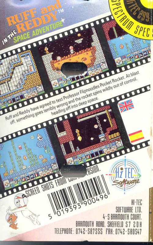 Back Cover for Ruff and Reddy in the Space Adventure (ZX Spectrum)