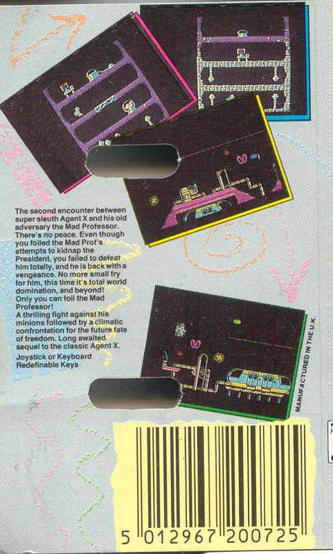 Back Cover for Agent X II: The Mad Prof's Back! (ZX Spectrum)