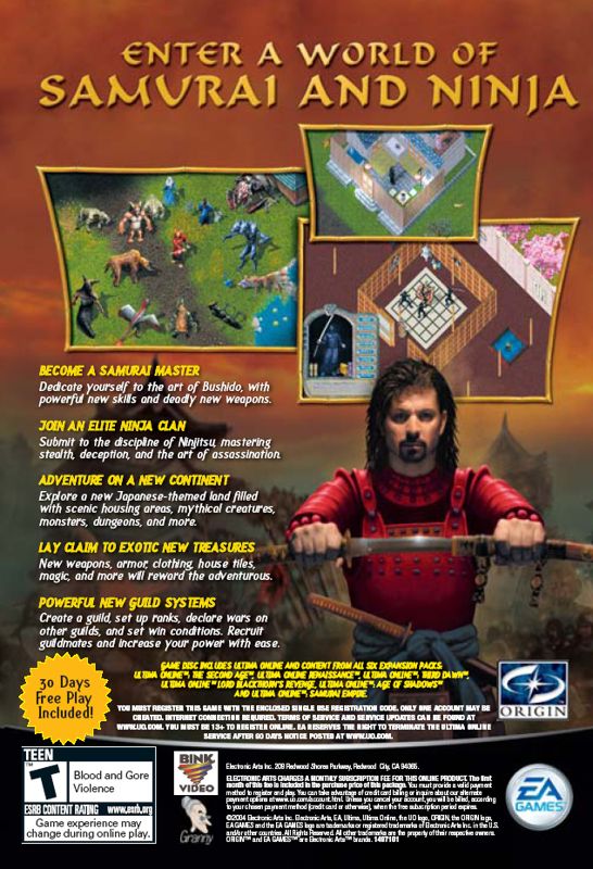 Back Cover for Ultima Online: Samurai Empire (Windows)