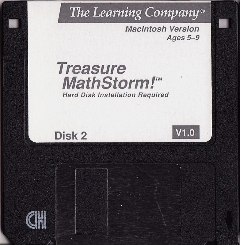 Media for Treasure MathStorm! (Macintosh) (All disks are white except the first one.): White disk