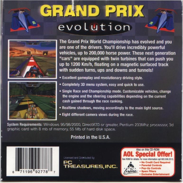 Back Cover for Nelson Piquet's Grand Prix: Evolution (Windows)