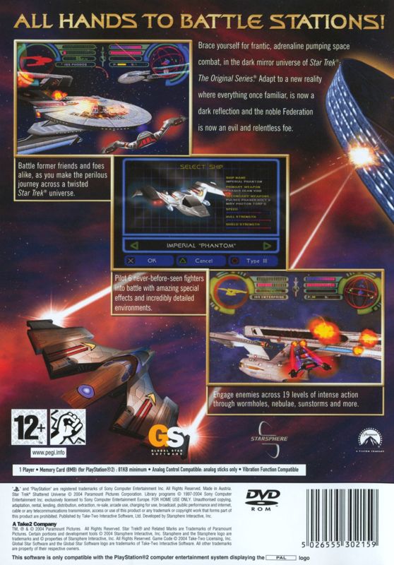 Back Cover for Star Trek: Shattered Universe (PlayStation 2)