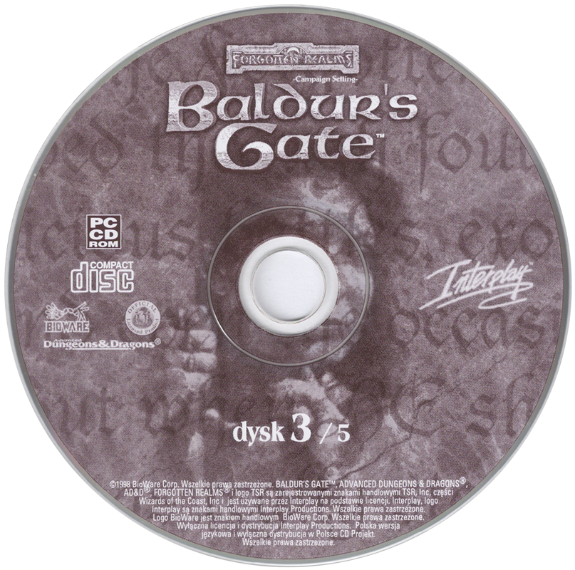 Media for Baldur's Gate: 4 in 1 Boxset (Windows): Baldur's Gate Disc 3