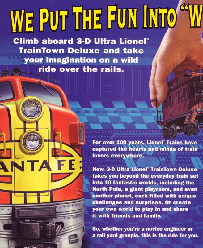 Inside Cover for 3-D Ultra Lionel Train Town Deluxe (Windows): Left