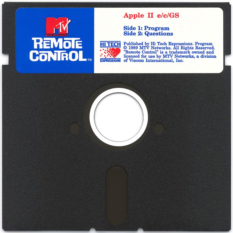 Media for Remote Control (Apple II and DOS): Apple II Disk