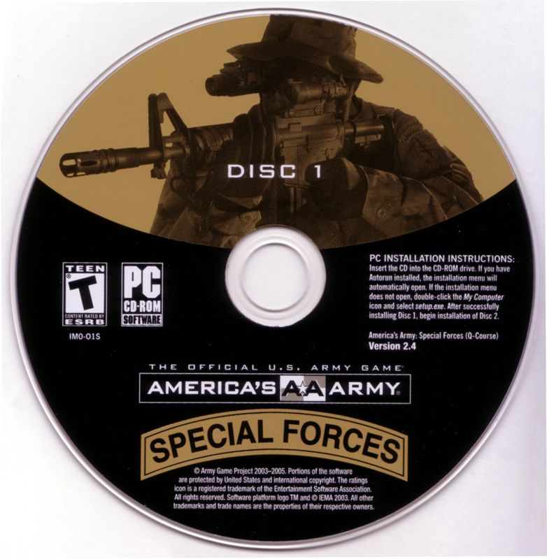 Media for America's Army: Special Forces (Windows) (Version 2.4): Disc 1