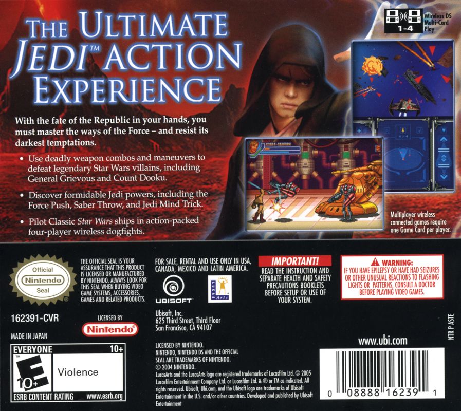 Back Cover for Star Wars: Episode III - Revenge of the Sith (Nintendo DS)