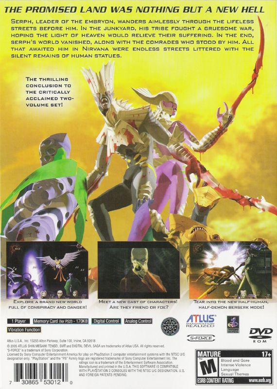 Back Cover for Shin Megami Tensei: Digital Devil Saga 2 (PlayStation 2)