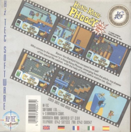 Back Cover for Hong Kong Phooey: No.1 Super Guy (Amiga)