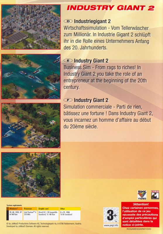 Other for 15 Giant Games Vol.1 (Windows): Industry Giant II Keep Case - Back