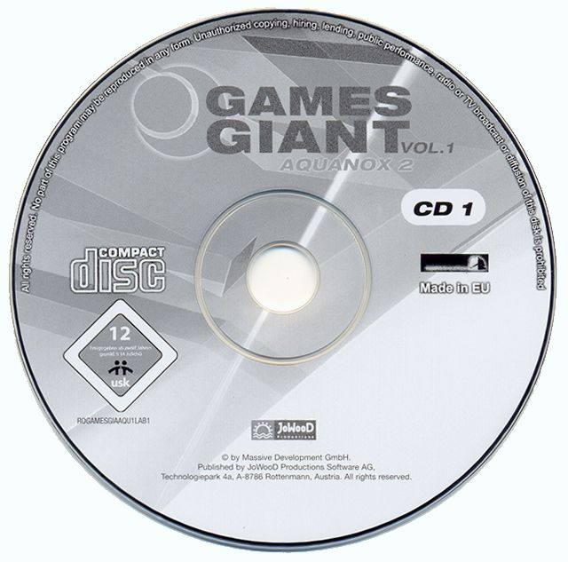 Media for 15 Giant Games Vol.1 (Windows): Aquanox 2 disc 1/2