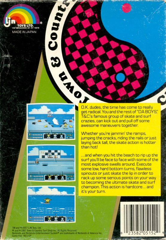 Back Cover for Town & Country Surf Designs: Wood & Water Rage (NES)