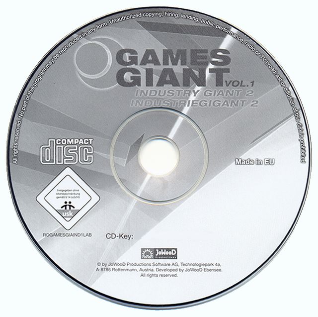 Media for 15 Giant Games Vol.1 (Windows): Industry Giant II disc