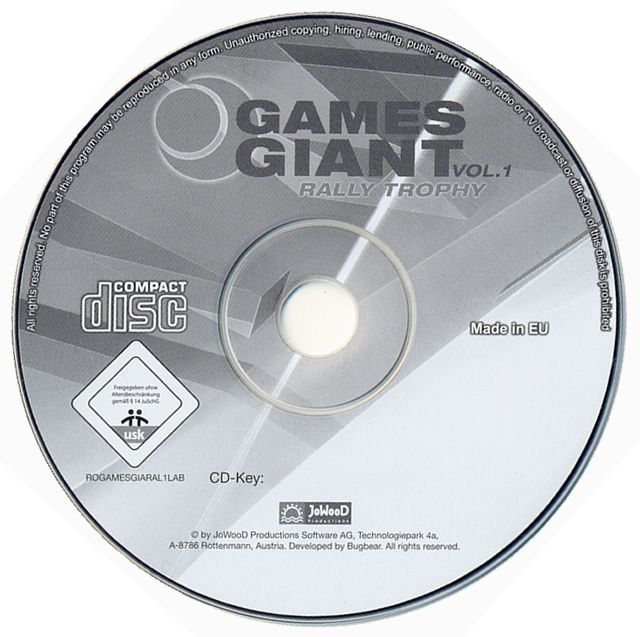 Media for 15 Giant Games Vol.1 (Windows): Rally Trophy disc