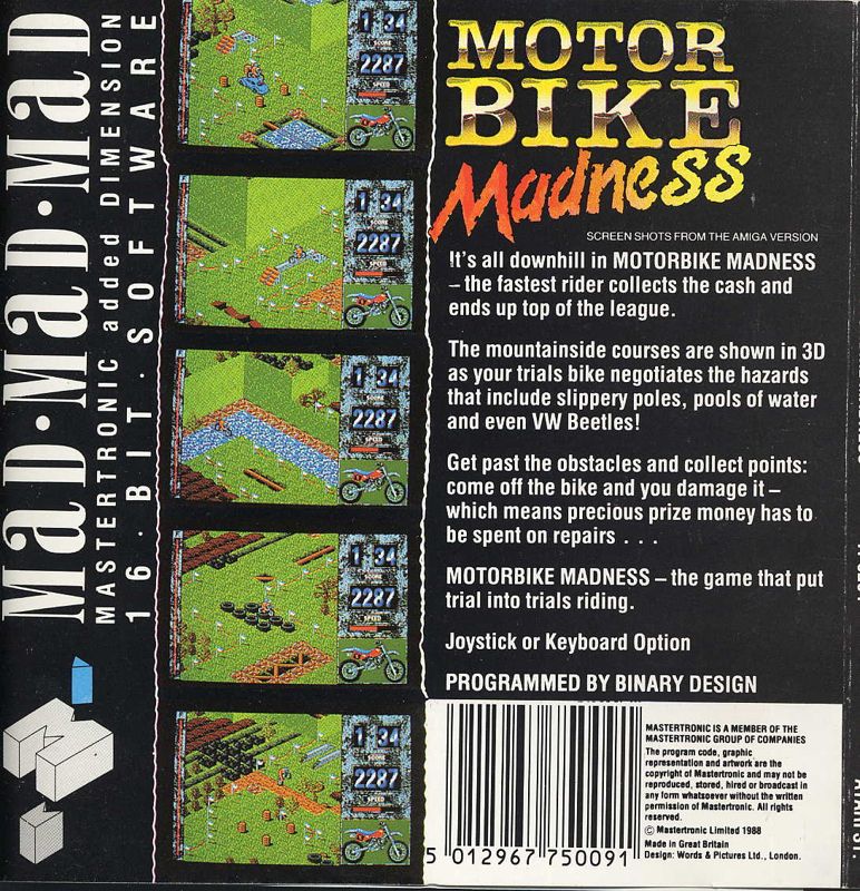 Back Cover for Motorbike Madness (Atari ST)