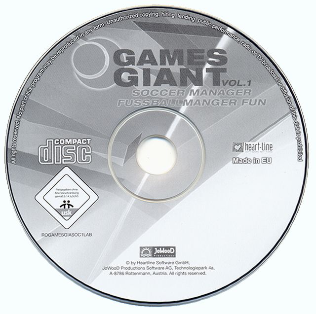 Media for 15 Giant Games Vol.1 (Windows): Soccer Manager disc