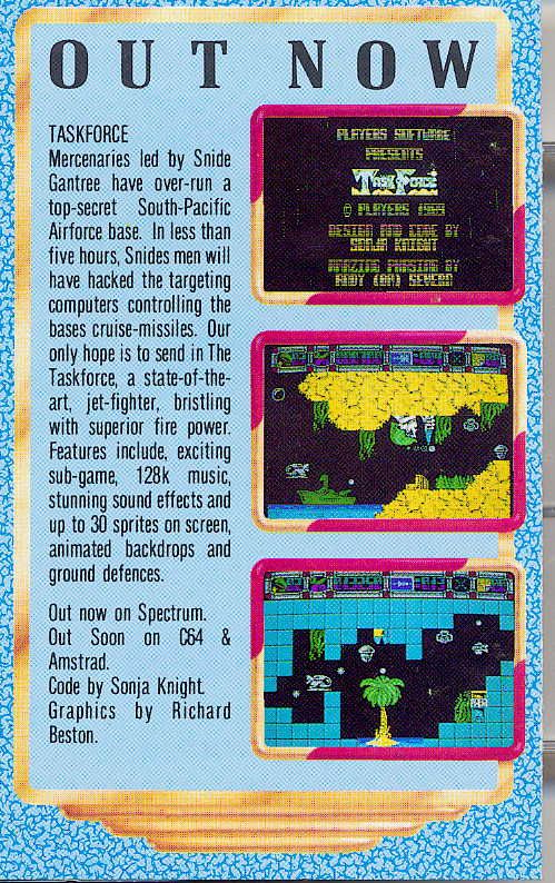 Inside Cover for Street Cred Football (ZX Spectrum)