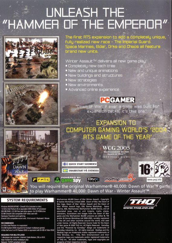 Back Cover for Warhammer 40,000: Dawn of War - Winter Assault (Windows)