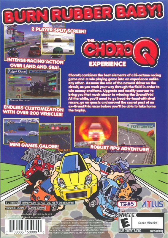 Back Cover for Choro Q (PlayStation 2)