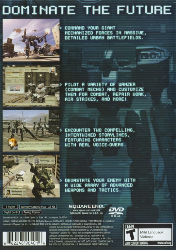 Back Cover for Front Mission 4 (PlayStation 2)