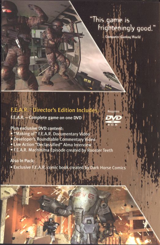 Inside Cover for F.E.A.R.: First Encounter Assault Recon (Director's Edition) (Windows): Inside - Back of Right Flap 4