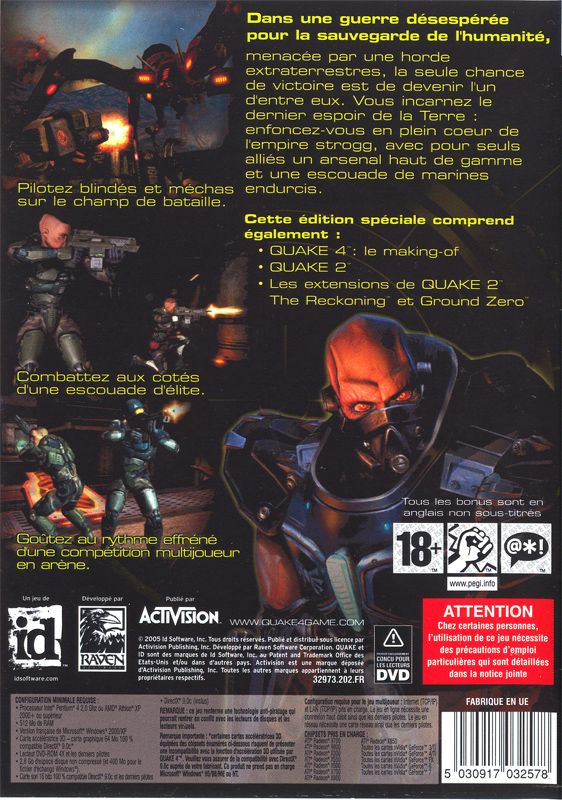 Back Cover for Quake 4: Special DVD Edition (Windows)