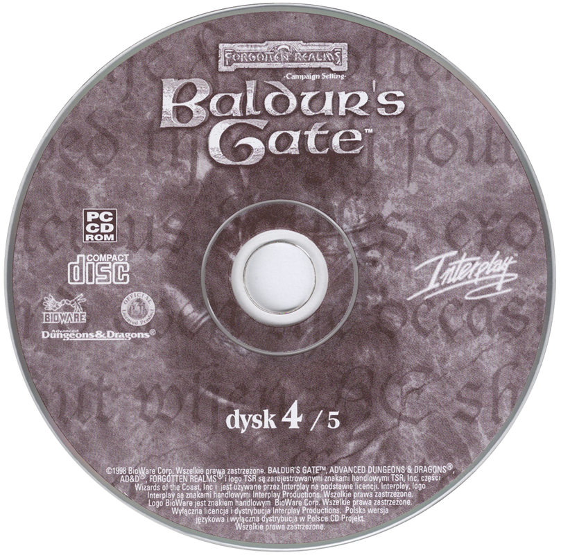 Media for Baldur's Gate: 4 in 1 Boxset (Windows): Baldur's Gate Disc 4